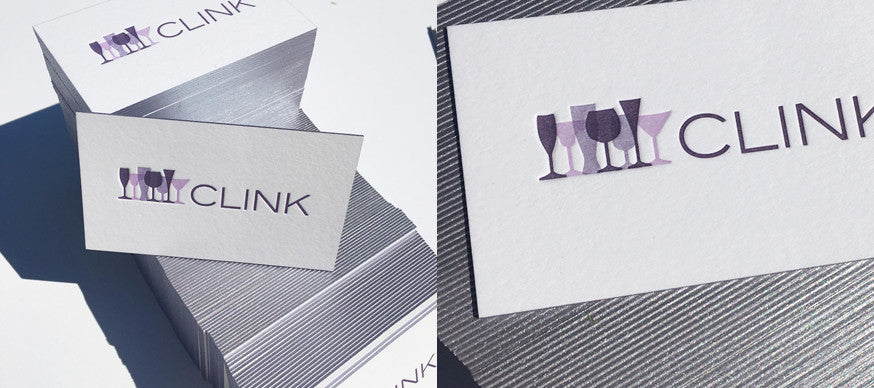 Edge Painted Letterpress Business Cards for Clink Events