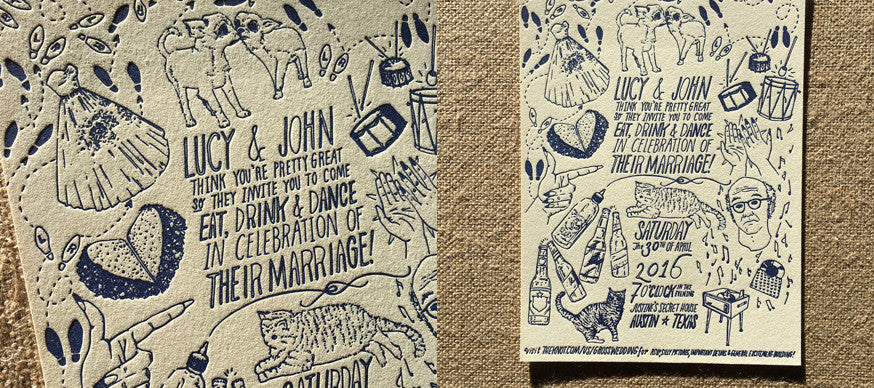 Unique Artistic Flair for Letterpress Wedding Invitations