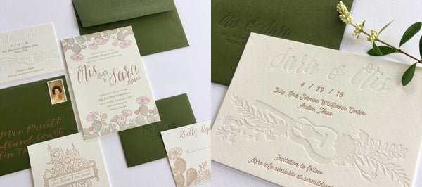Things We Love Letterpress Wedding Invitation Suite And Letterpress Save the Date