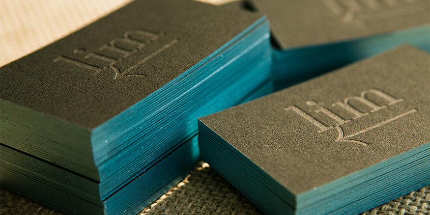 Edge Painted Stealth Letterpress Business Cards