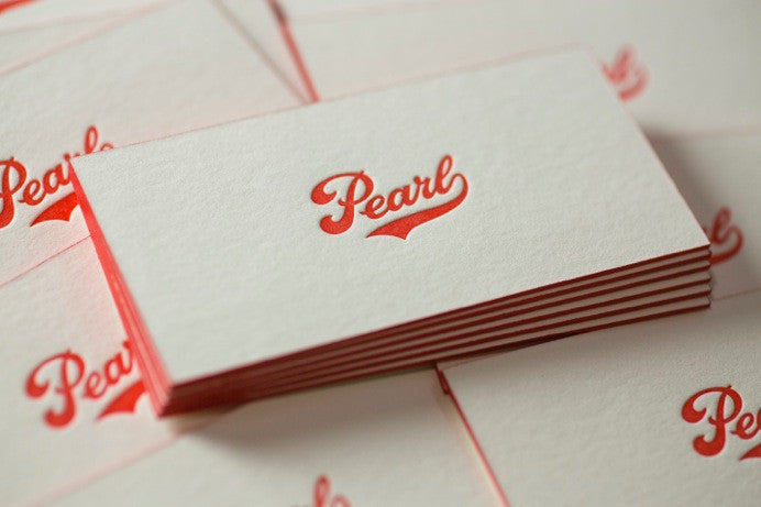 Pearl Brewery Edge Painted Letterpress Business cards