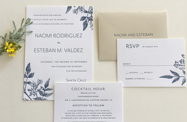 Botanica Letterpress Invitations